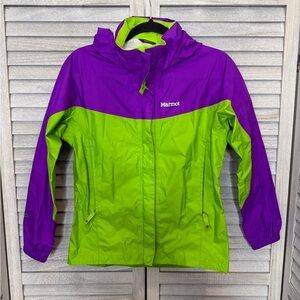 Marmot Girls Windbreaker Rain Jacket Hooded Size L